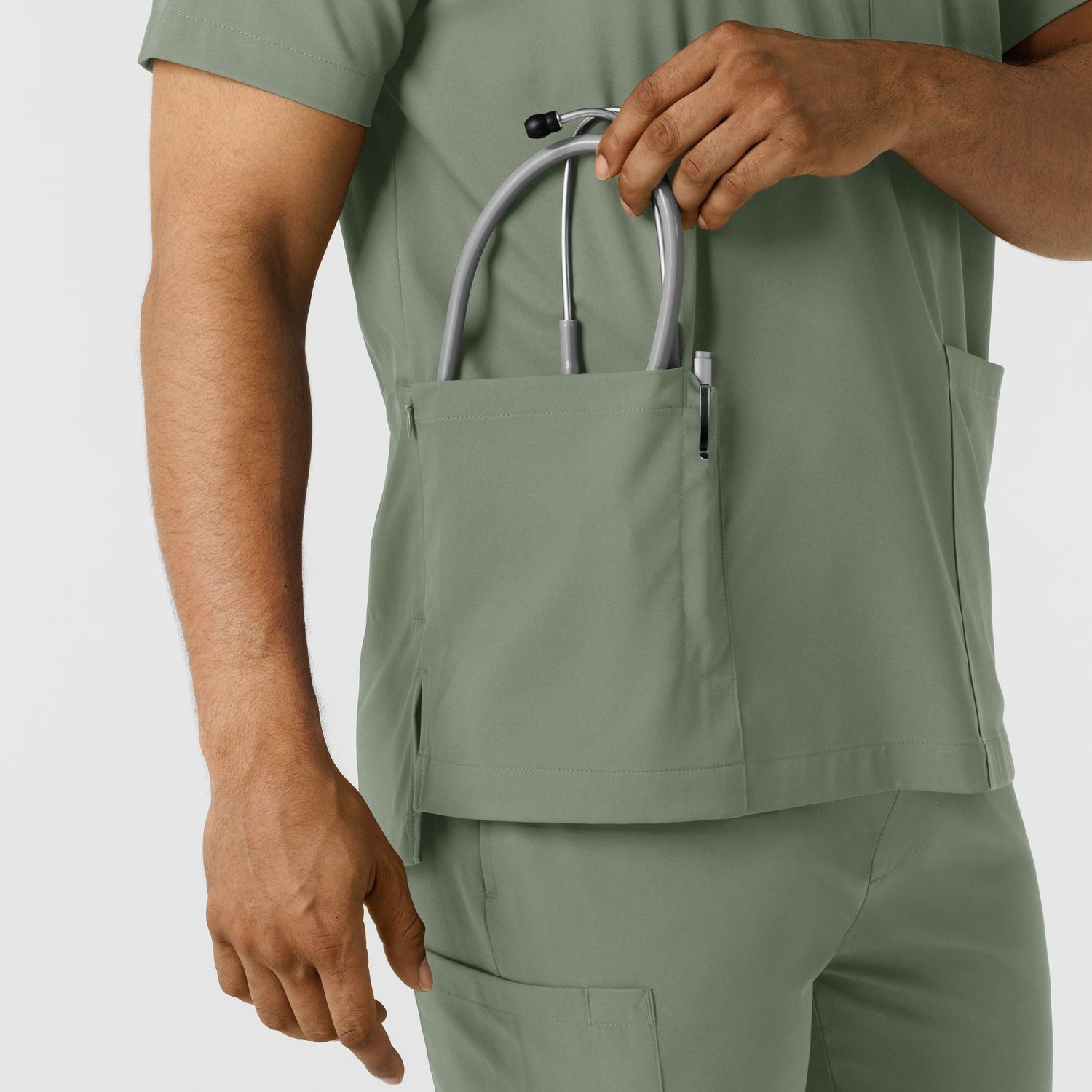 Casacca uomo 6351 scollo a V sage