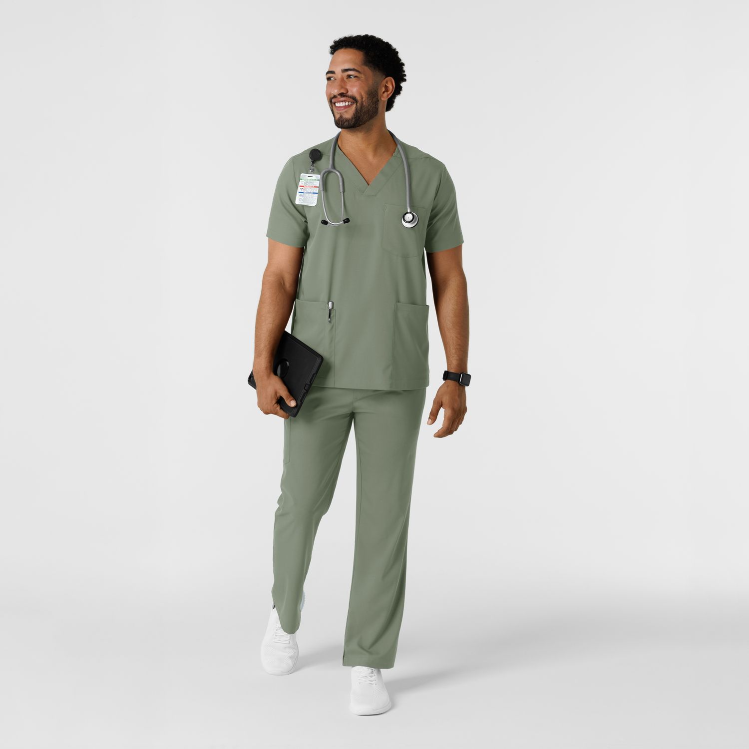 Casacca uomo 6351 scollo a V sage