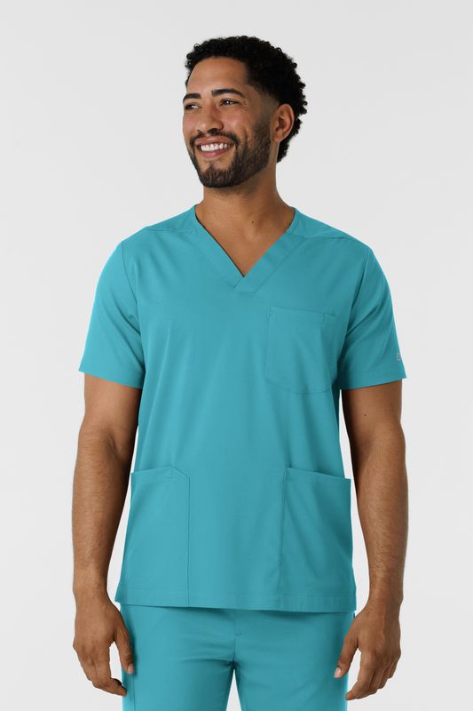 Casacca uomo 6351 scollo a V teal blue