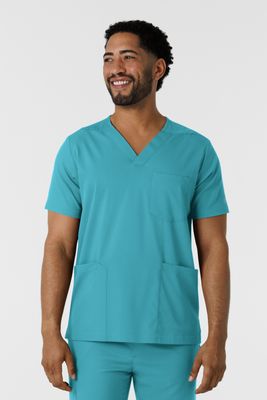 Casacca uomo 6351 scollo a V teal blue