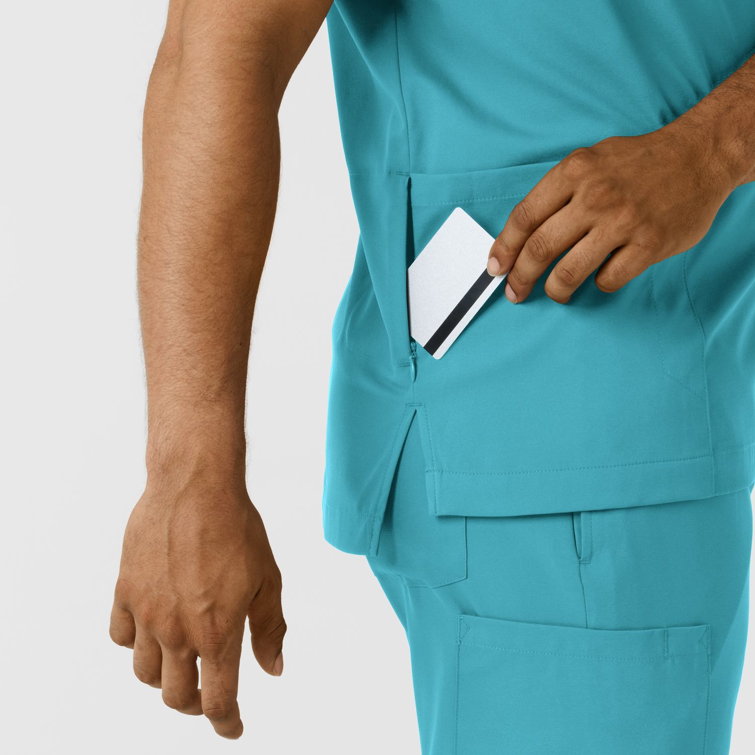 Casacca uomo 6351 scollo a V teal blue
