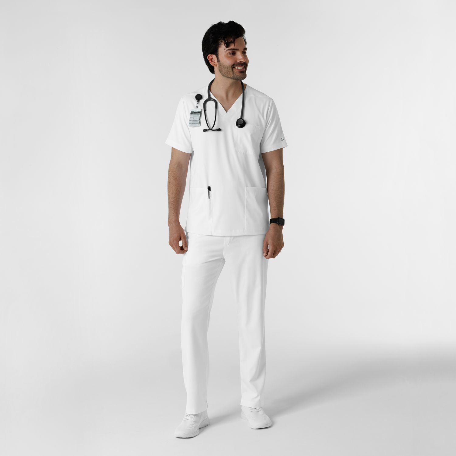 Casacca uomo 6351 scollo a V white