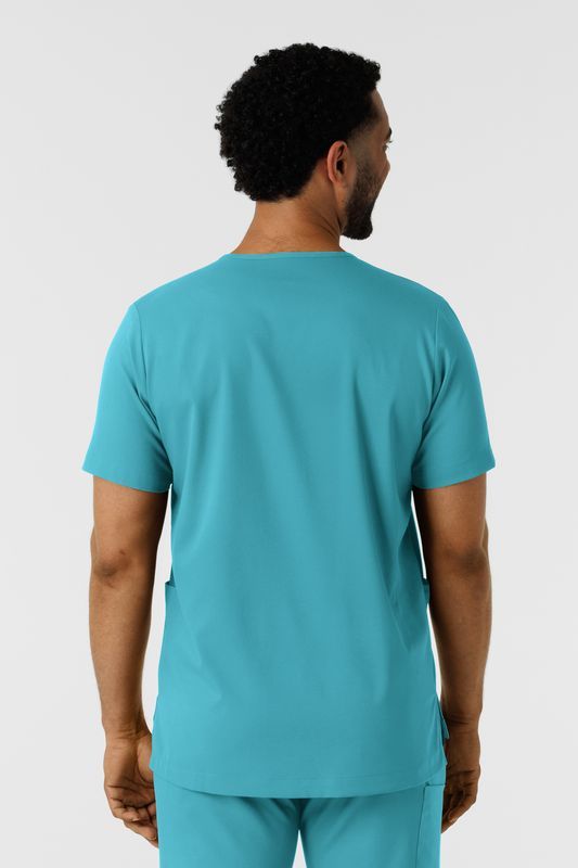 Casacca uomo 6351 scollo a V teal blue