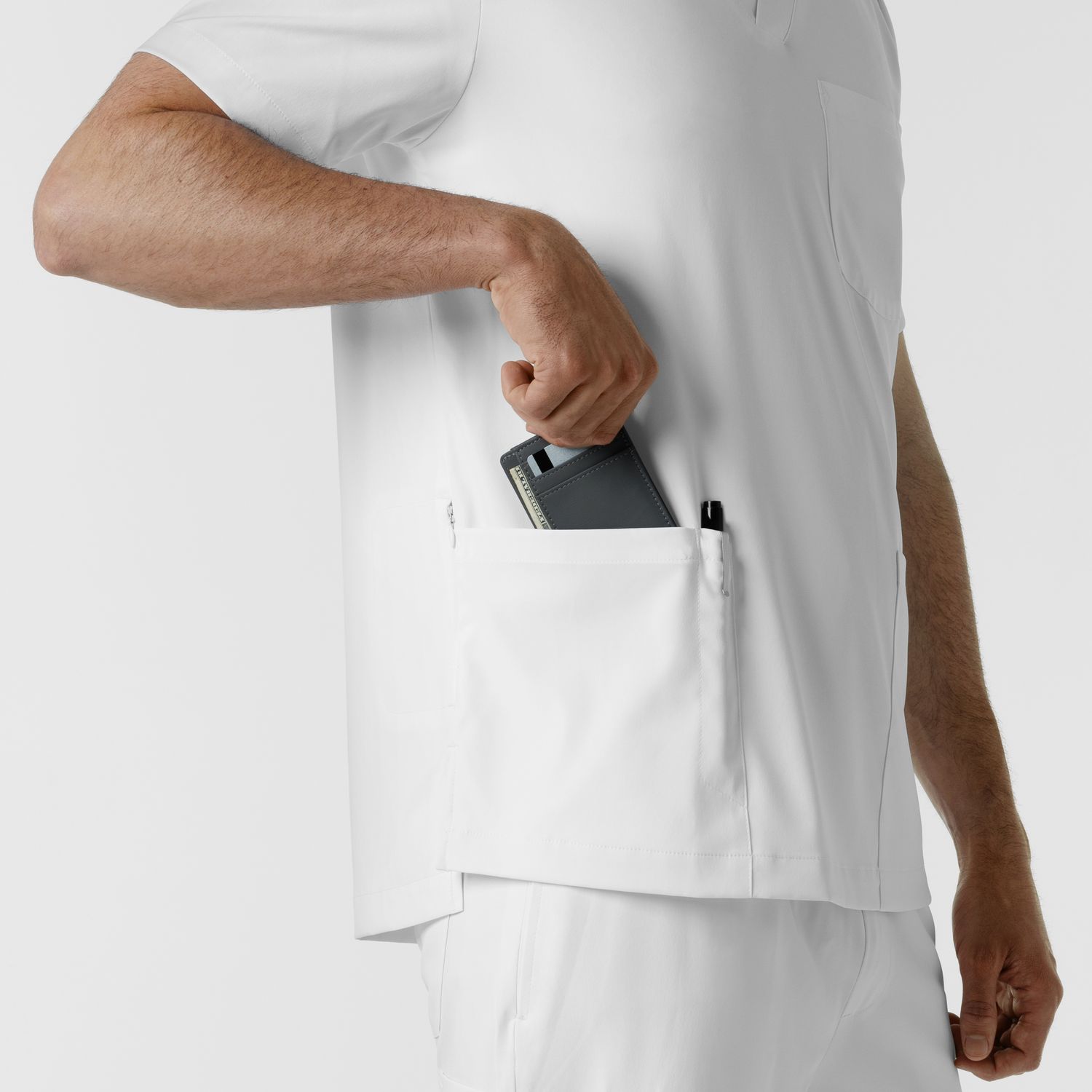 Casacca uomo 6351 scollo a V white
