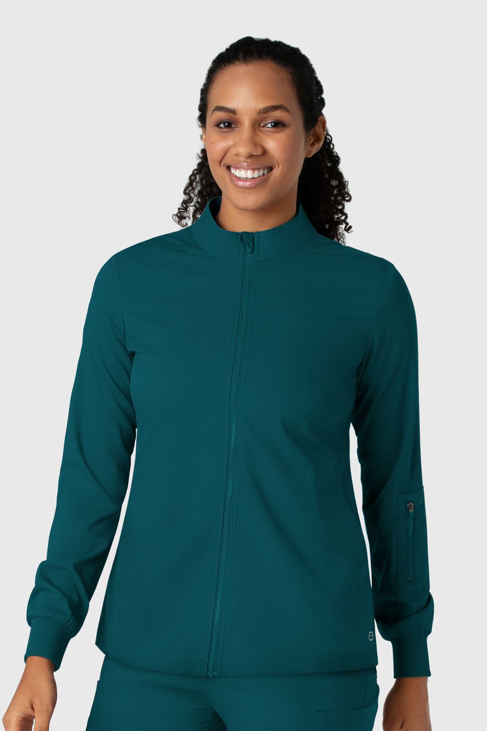 Casacca donna 8151 manica lunga e zip caribbean blue