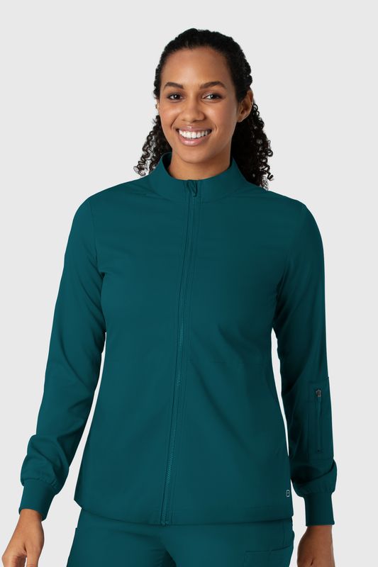 Casacca donna 8151 manica lunga e zip caribbean blue