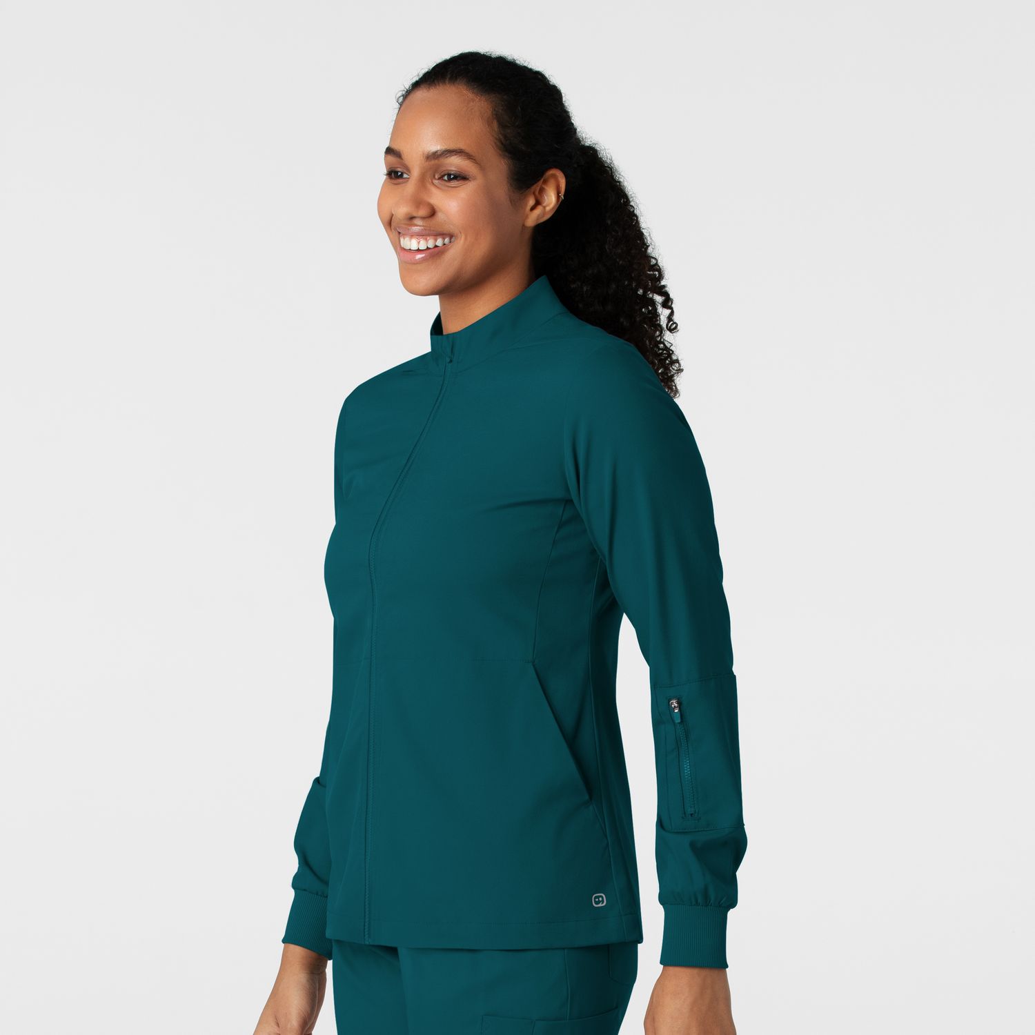 Casacca donna 8151 manica lunga e zip caribbean blue