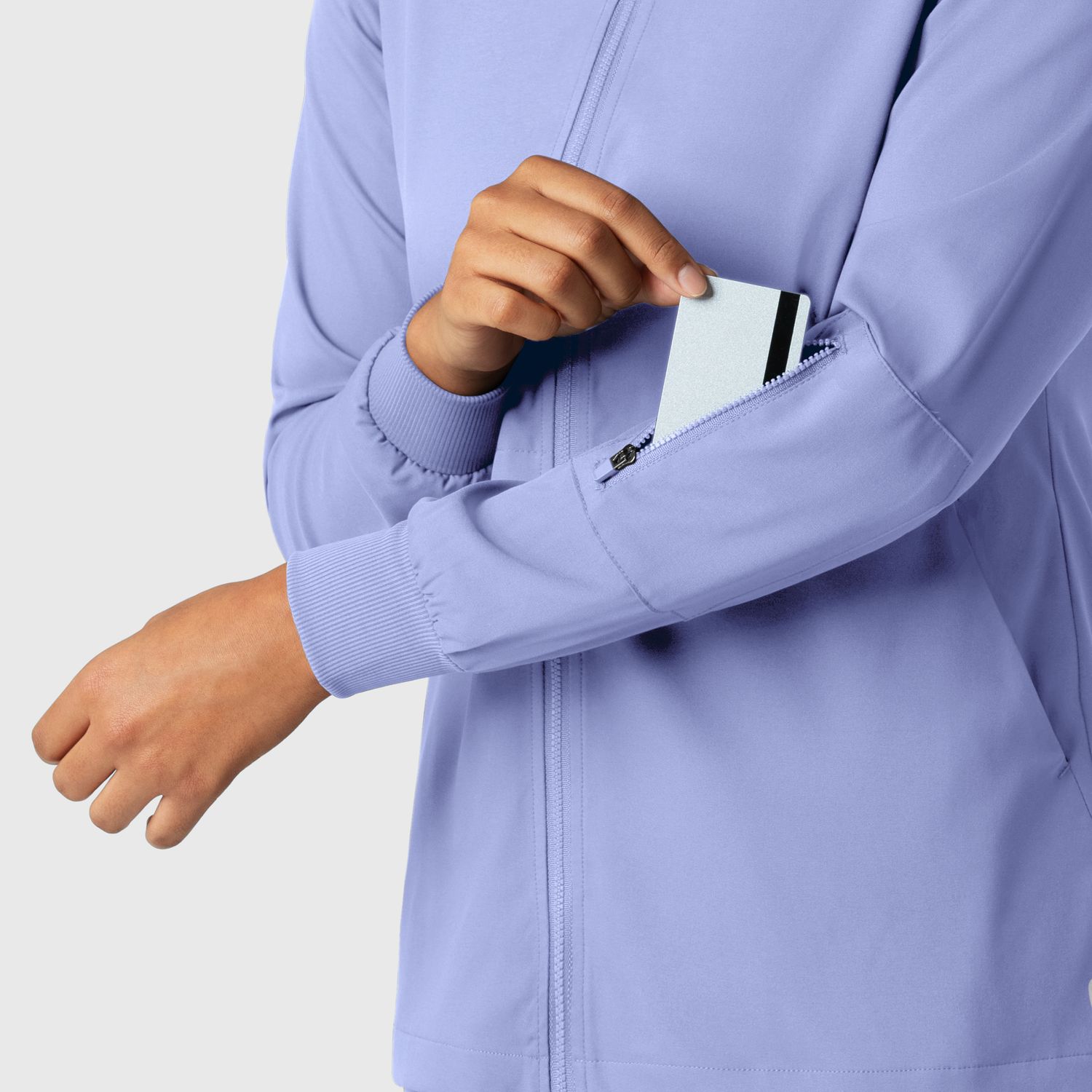 Casacca donna 8151 manica lunga e zip ceil blue