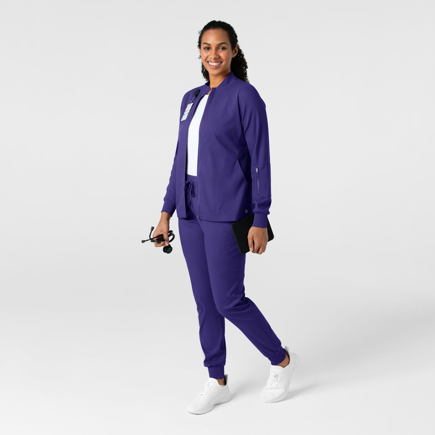 Casacca donna 8151 manica lunga e zip grape