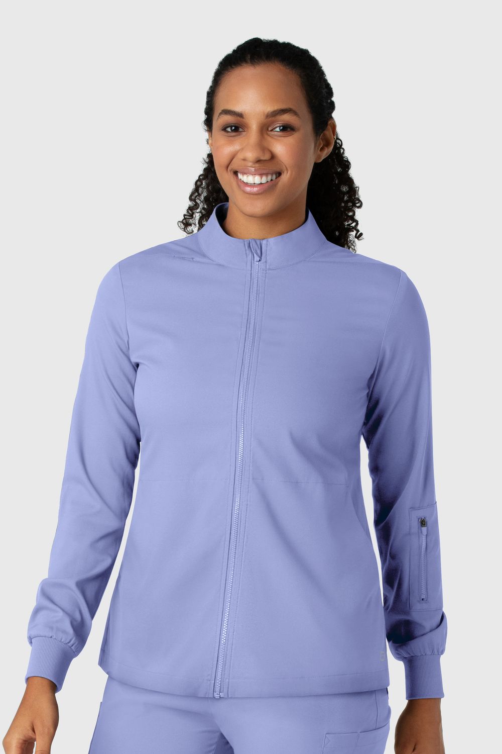 Casacca donna 8151 manica lunga e zip ceil blue