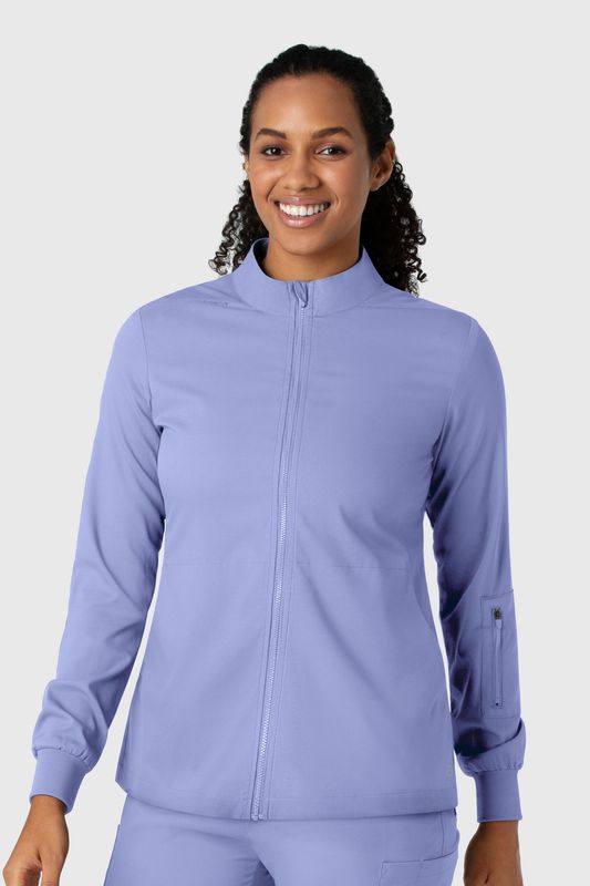 Casacca donna 8151 manica lunga e zip ceil blue