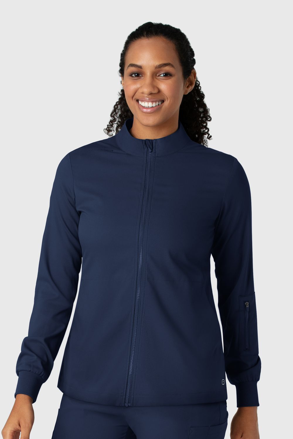 Casacca donna 8151 manica lunga e zip navy blue