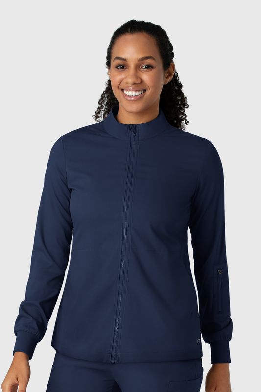 Casacca donna 8151 manica lunga e zip navy blue