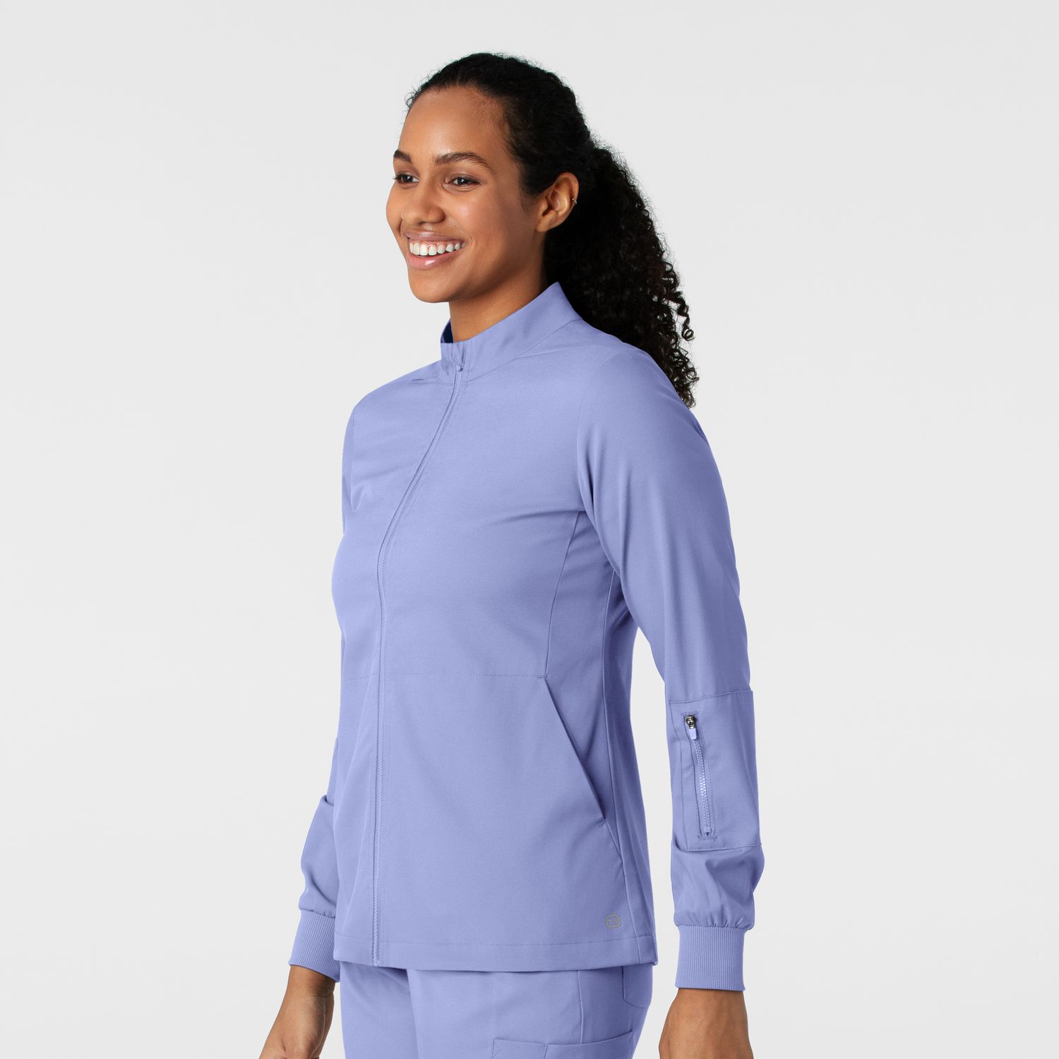 Casacca donna 8151 manica lunga e zip ceil blue