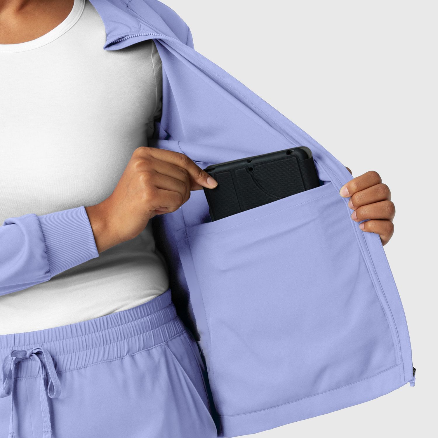 Casacca donna 8151 manica lunga e zip ceil blue