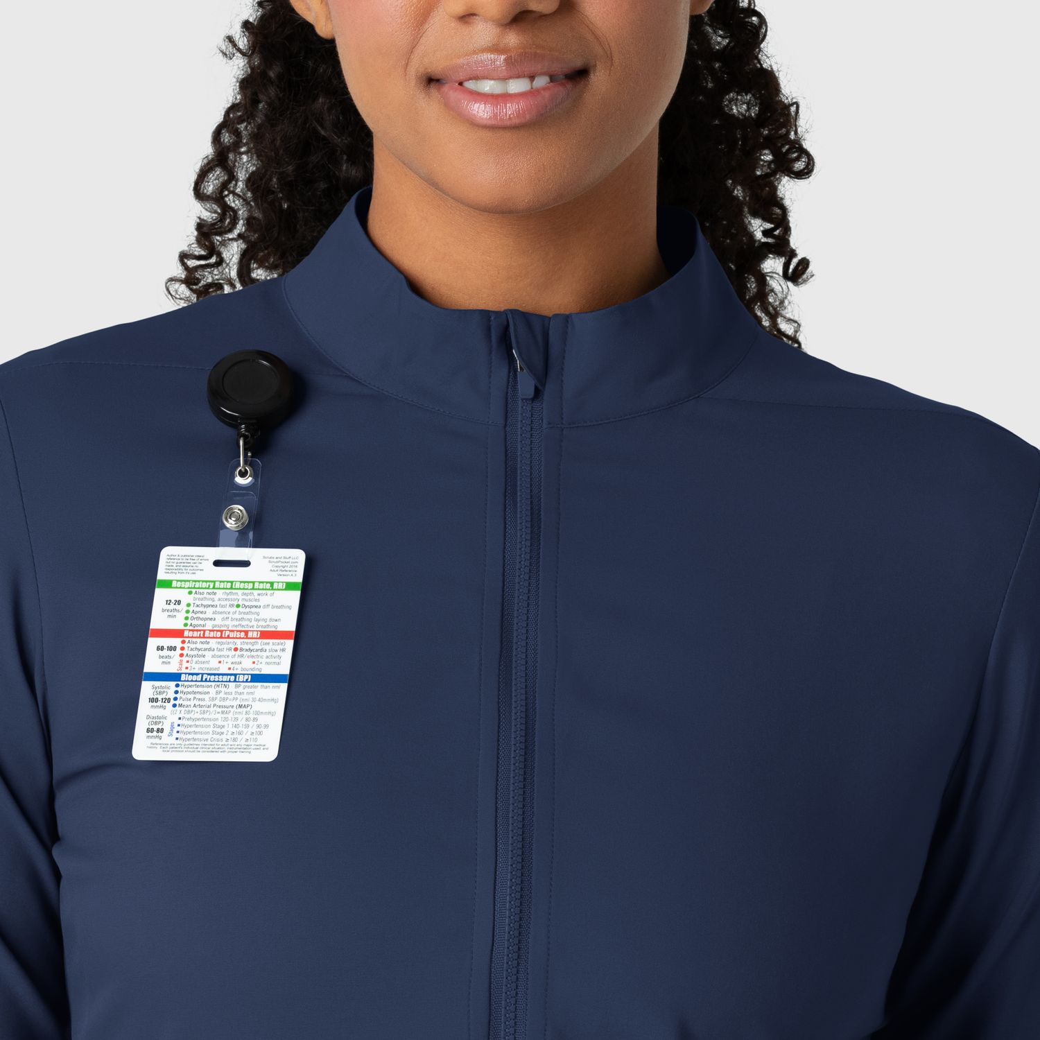 Casacca donna 8151 manica lunga e zip navy blue