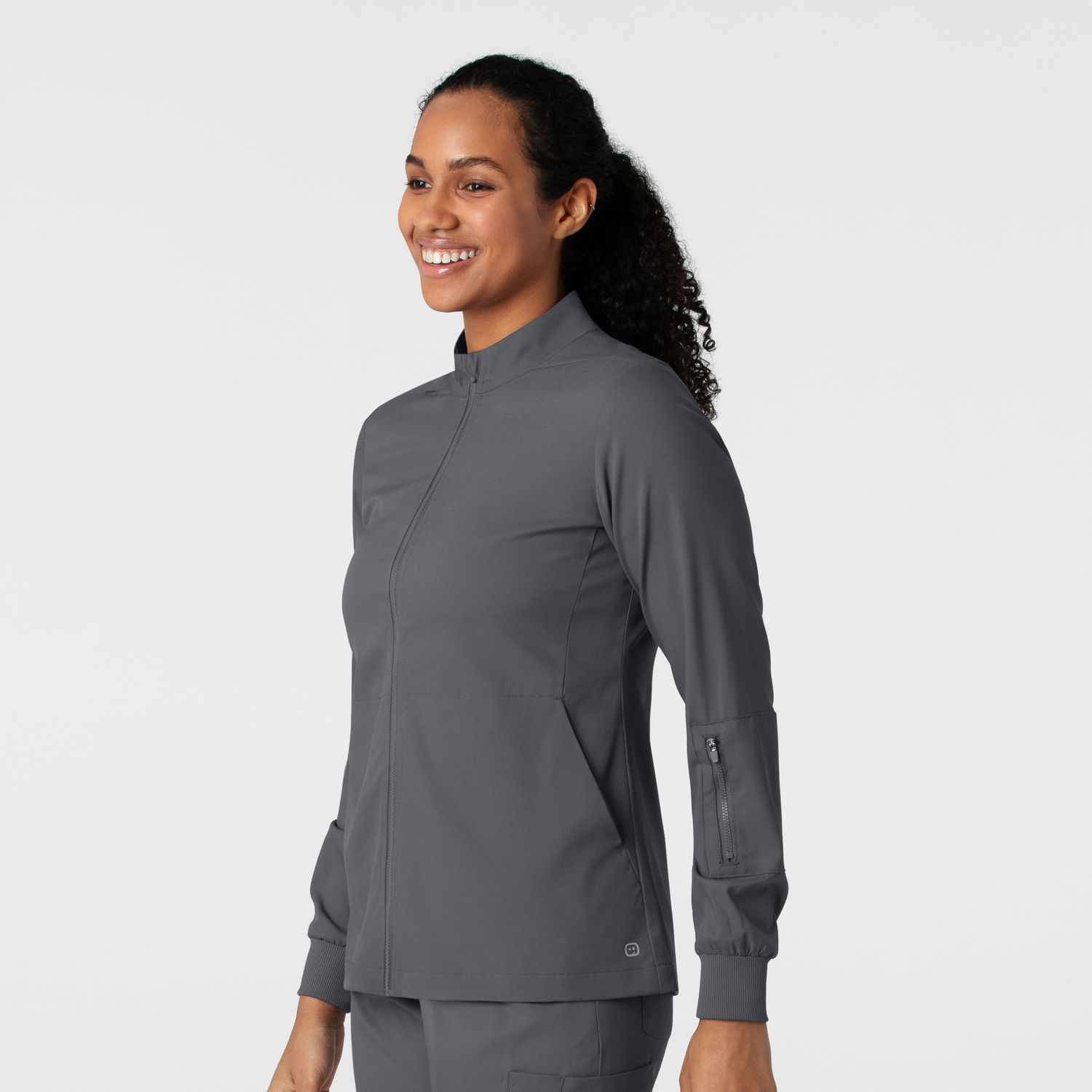 Casacca donna 8151 manica lunga e zip pewter