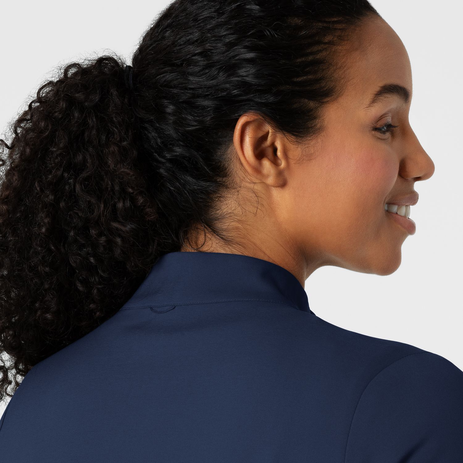 Casacca donna 8151 manica lunga e zip navy blue