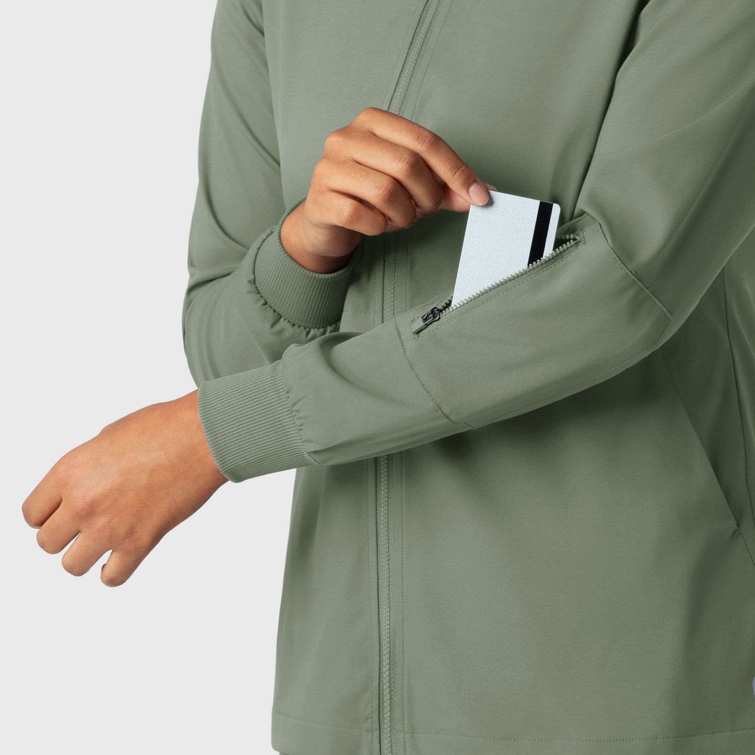 Casacca donna 8151 manica lunga e zip sage
