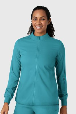 Casacca donna 8151 manica lunga e zip teal blue