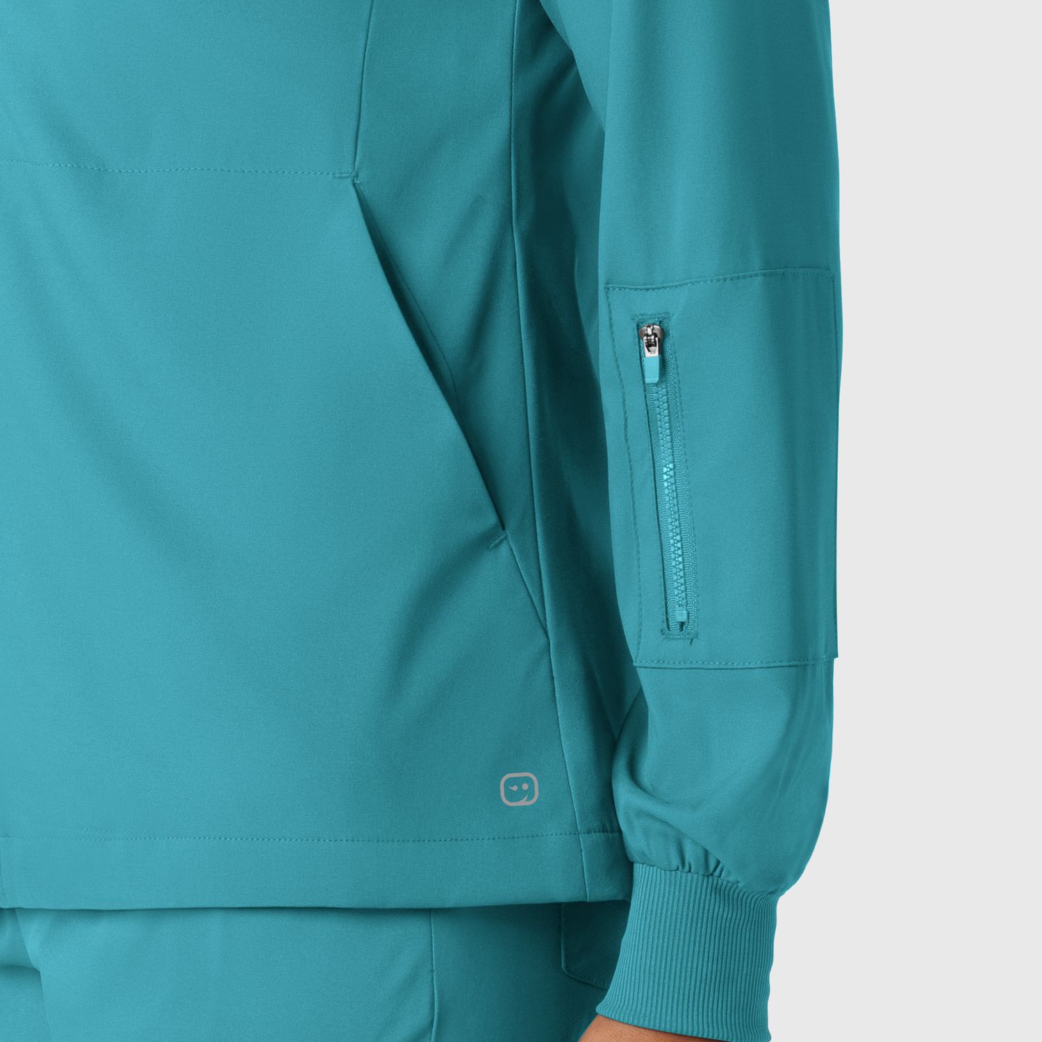 Casacca donna 8151 manica lunga e zip teal blue