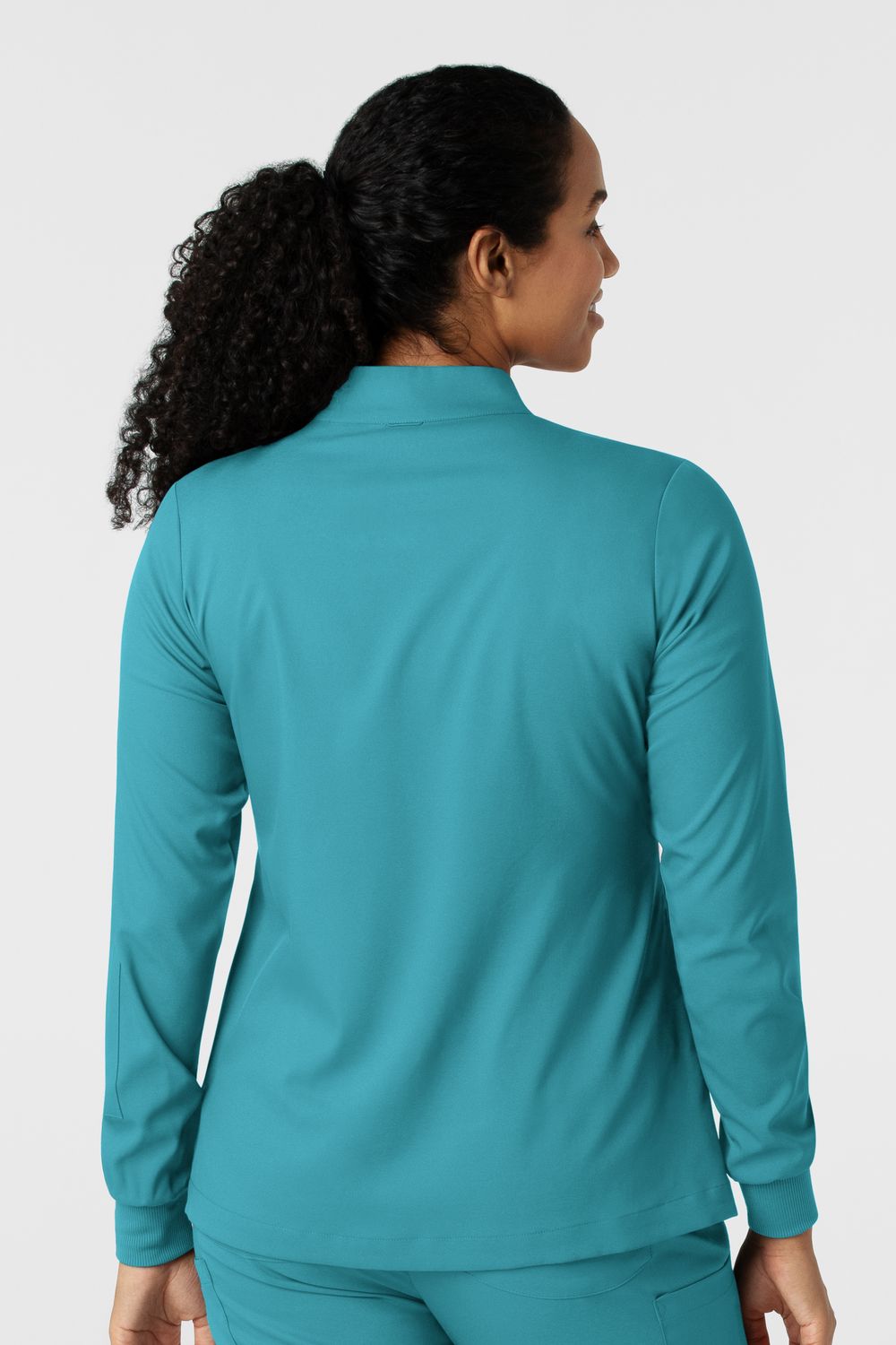 Casacca donna 8151 manica lunga e zip teal blue