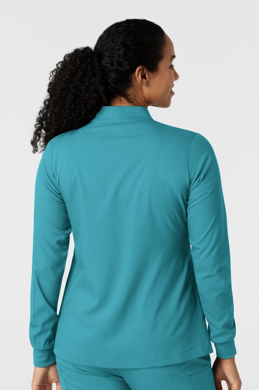 Casacca donna 8151 manica lunga e zip teal blue