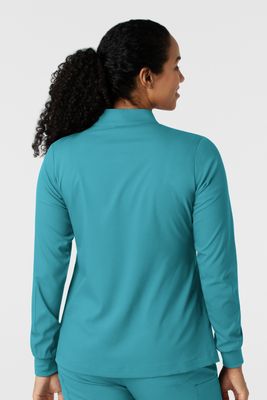 Casacca donna 8151 manica lunga e zip teal blue