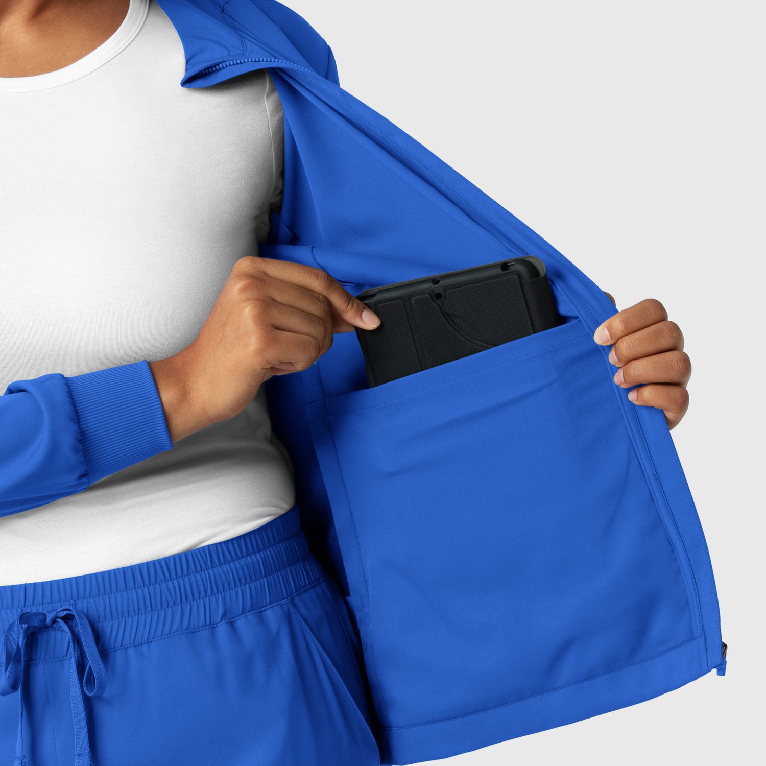 Casacca donna 8151 manica lunga e zip royal blue