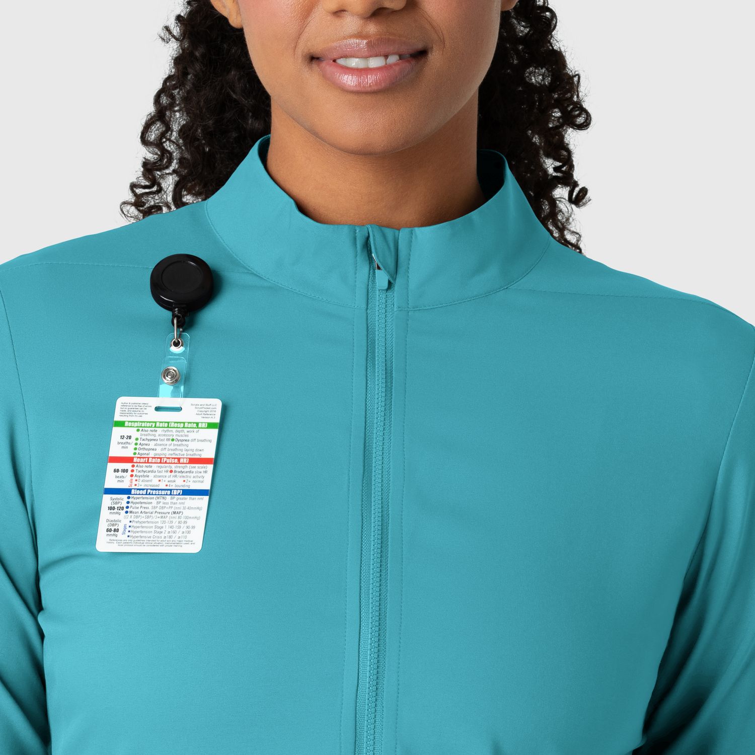 Casacca donna 8151 manica lunga e zip teal blue