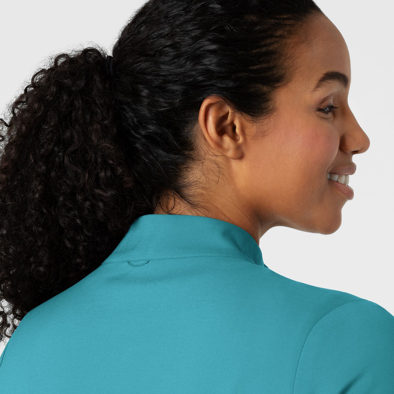 Casacca donna 8151 manica lunga e zip teal blue