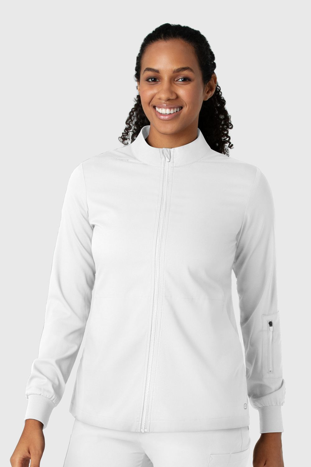Casacca donna 8151 manica lunga e zip white