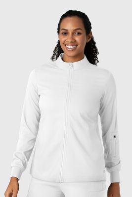 Casacca donna 8151 manica lunga e zip white
