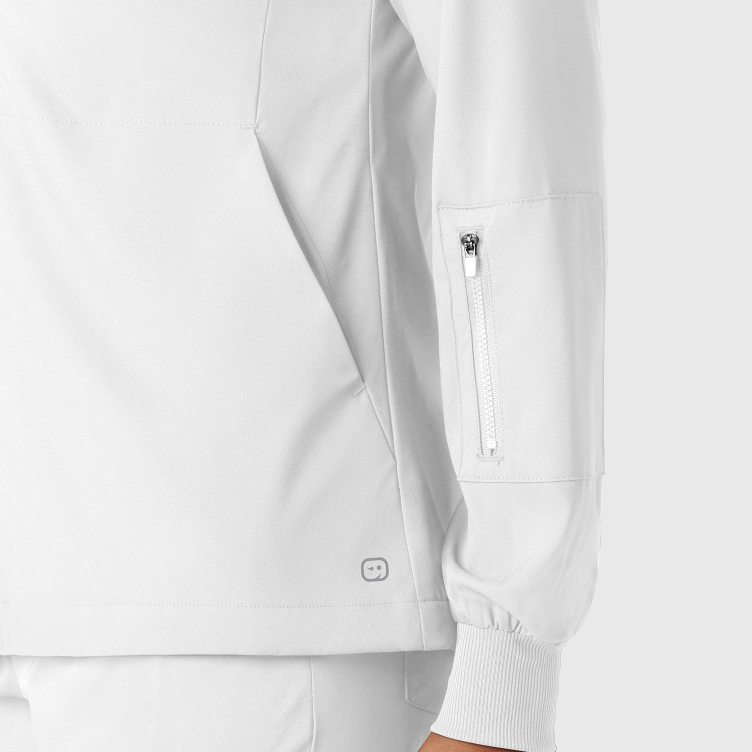 Casacca donna 8151 manica lunga e zip white
