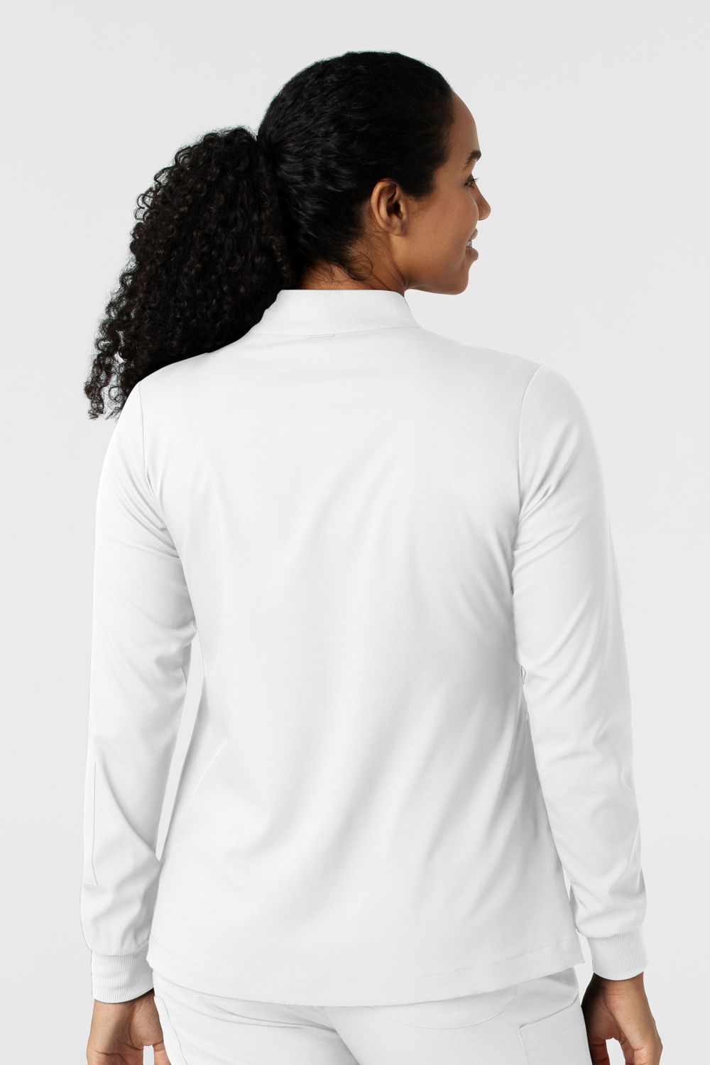 Casacca donna 8151 manica lunga e zip white
