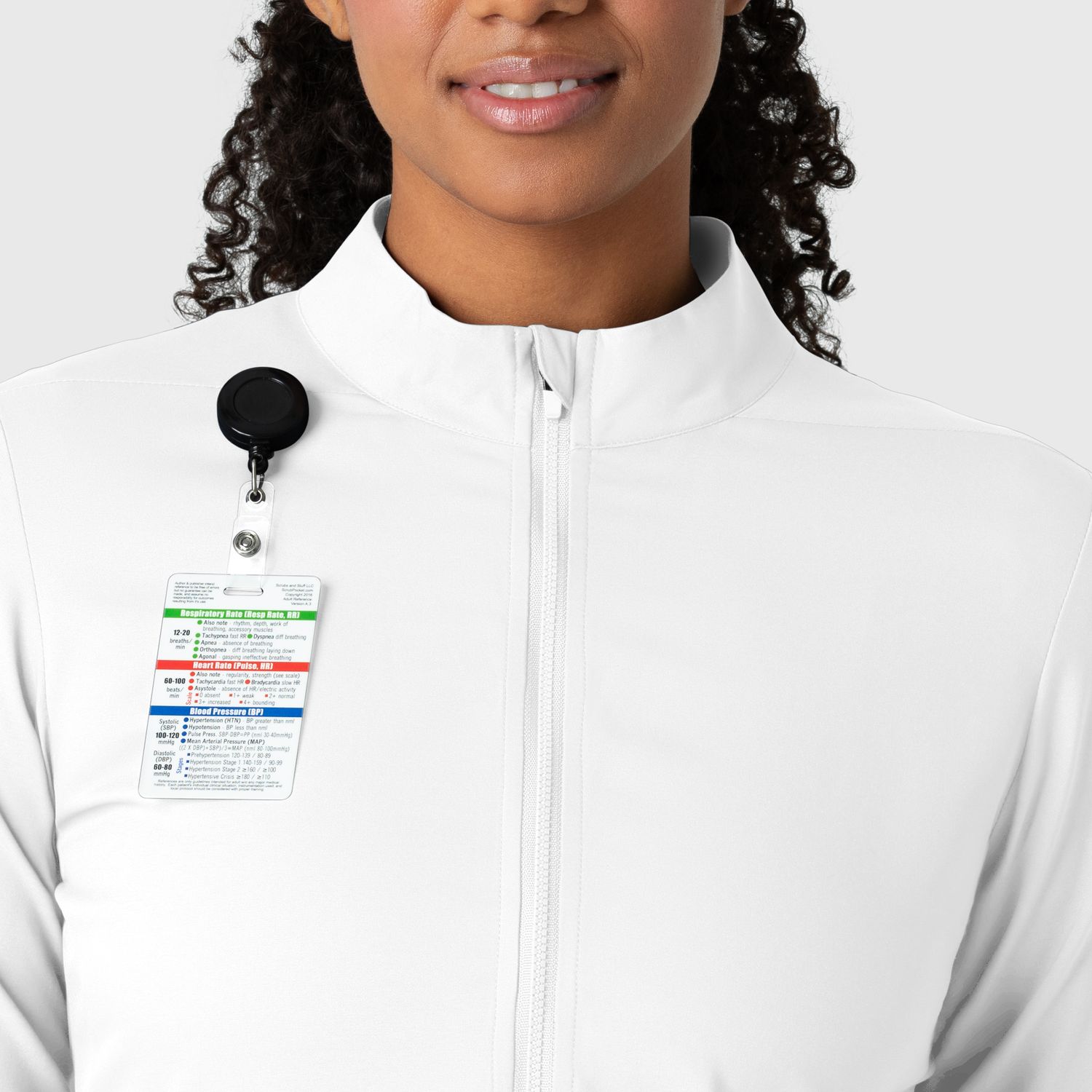 Casacca donna 8151 manica lunga e zip white