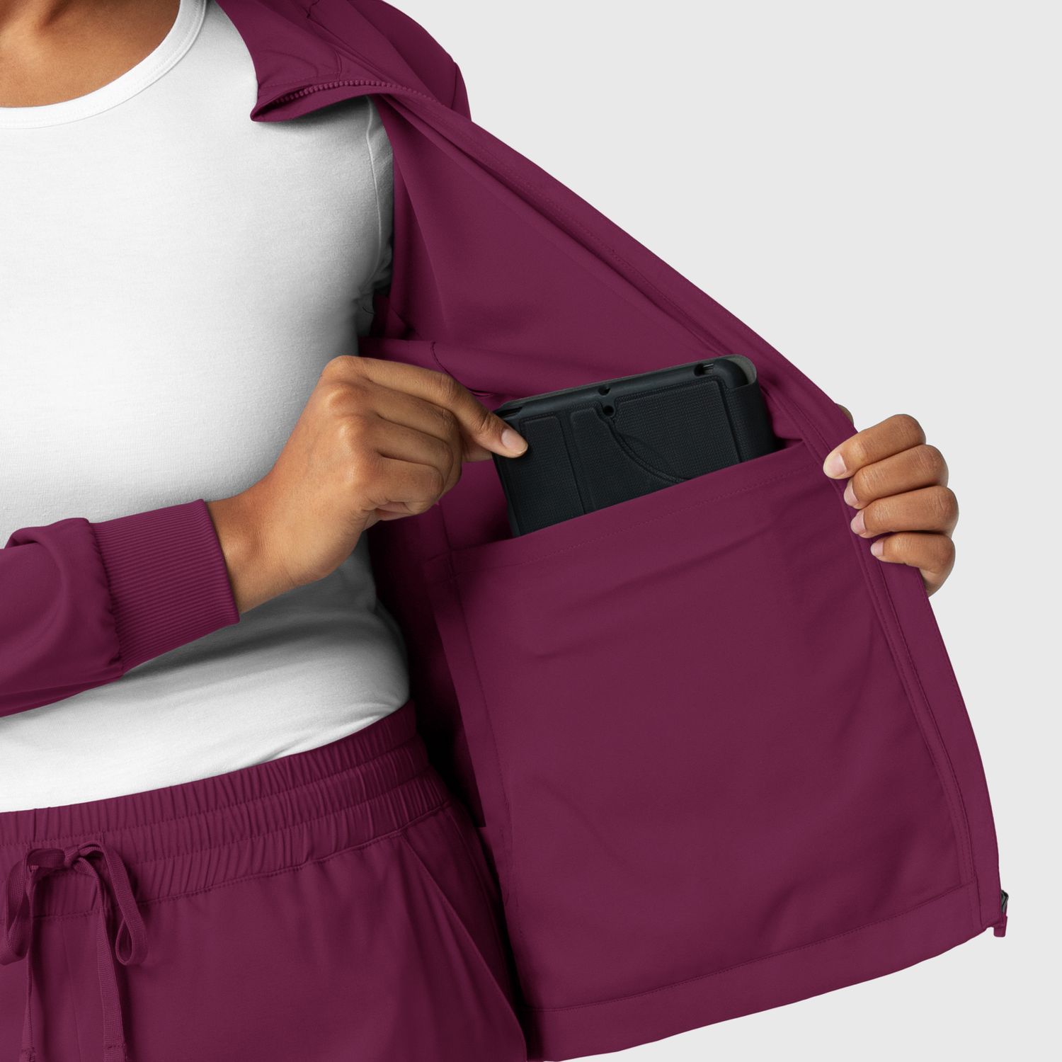 Casacca donna 8151 manica lunga e zip wine