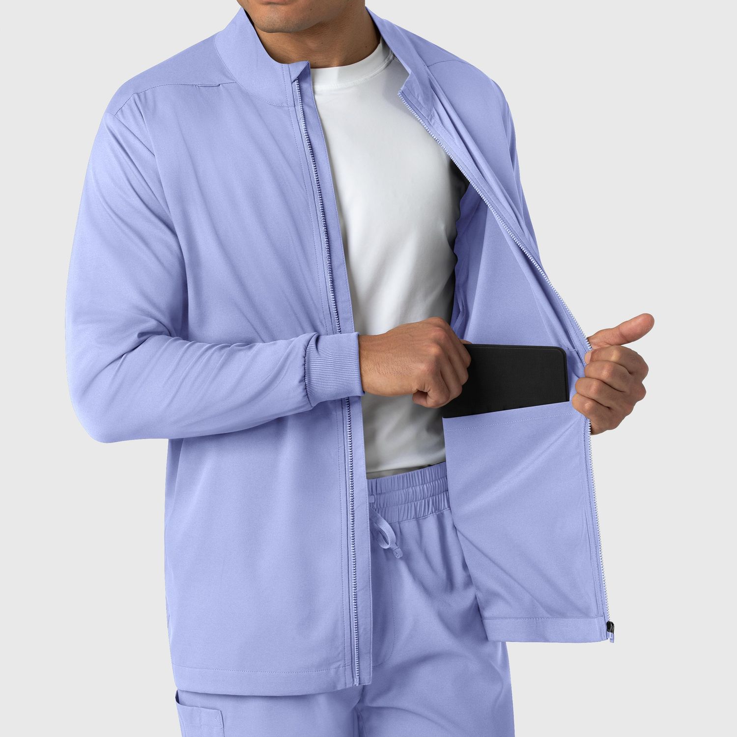 Casacca uomo 8351 manica lunga e zip ceil blue