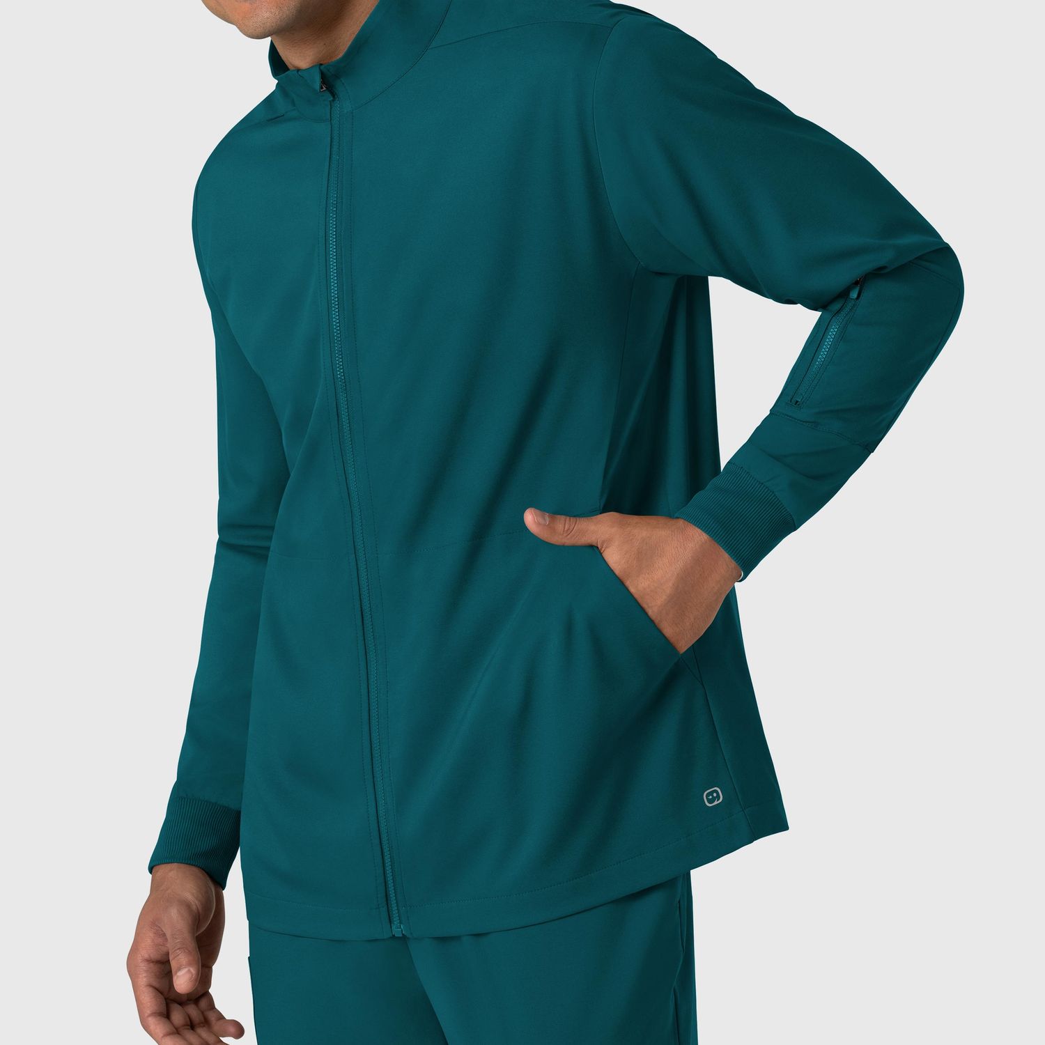 Casacca uomo 8351 manica lunga e zip caribbean blue