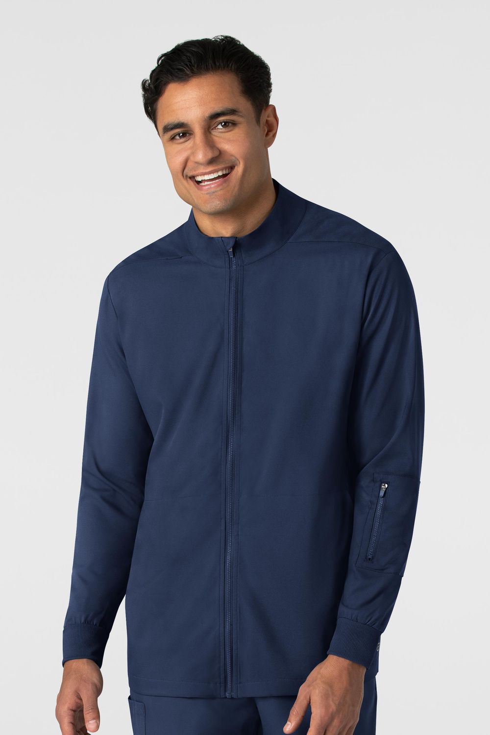 Casacca uomo 8351 manica lunga e zip navy blue