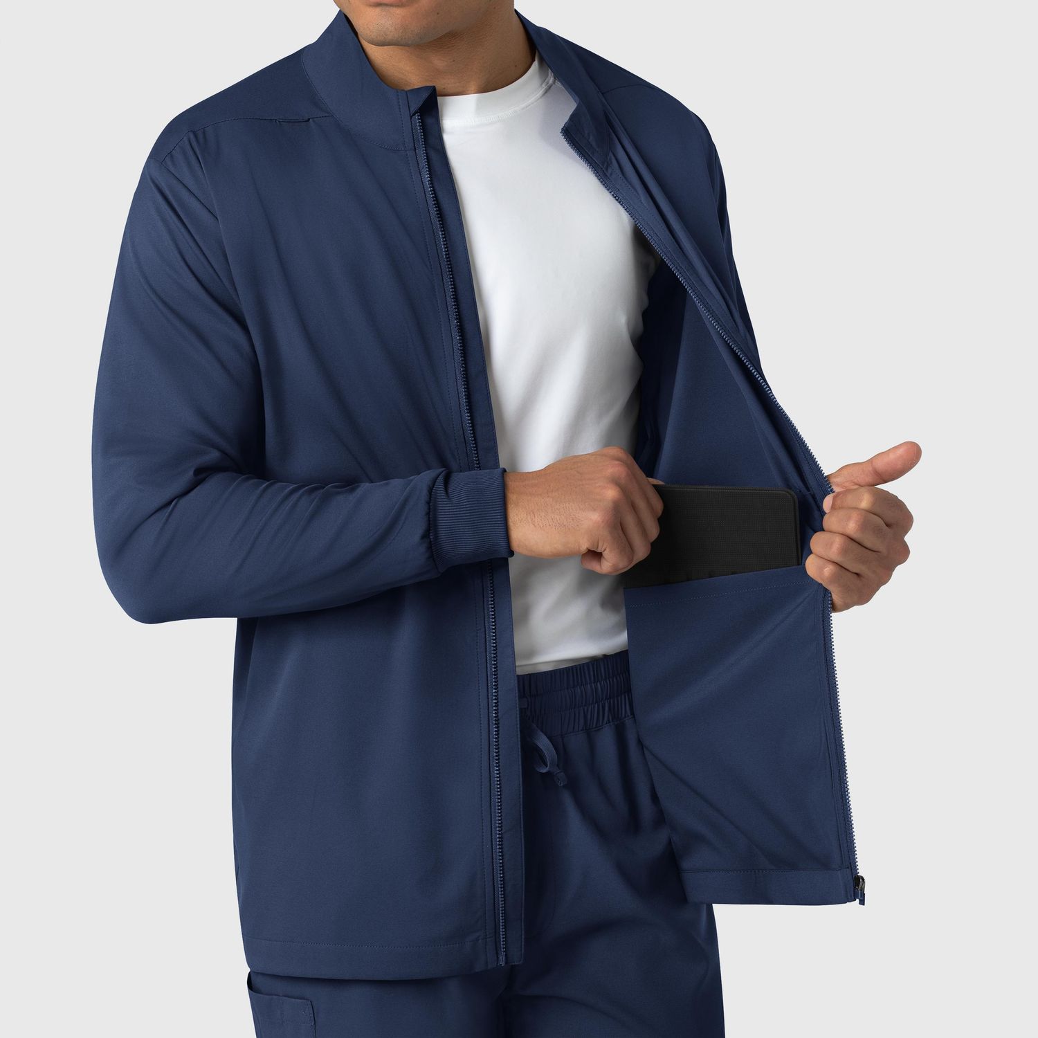 Casacca uomo 8351 manica lunga e zip navy blue
