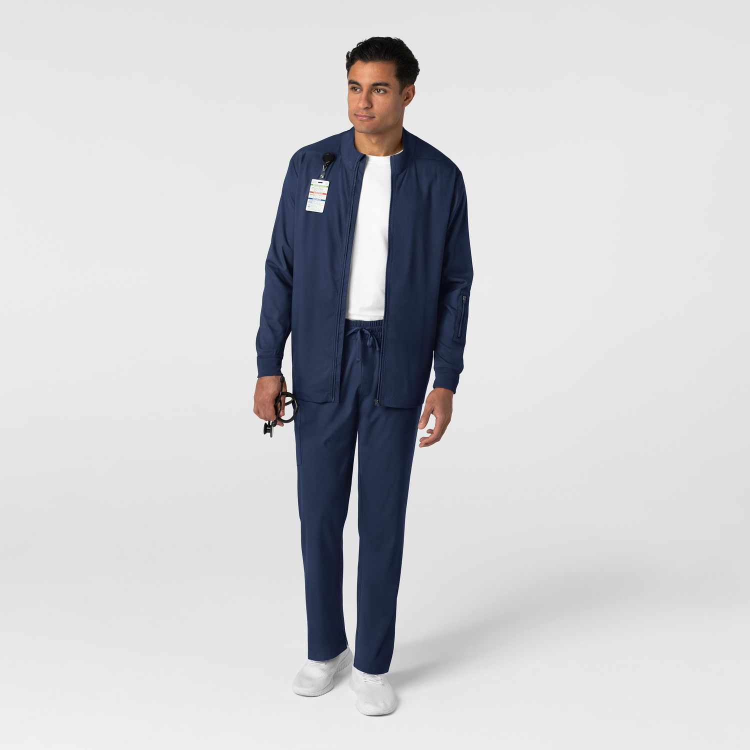Casacca uomo 8351 manica lunga e zip navy blue
