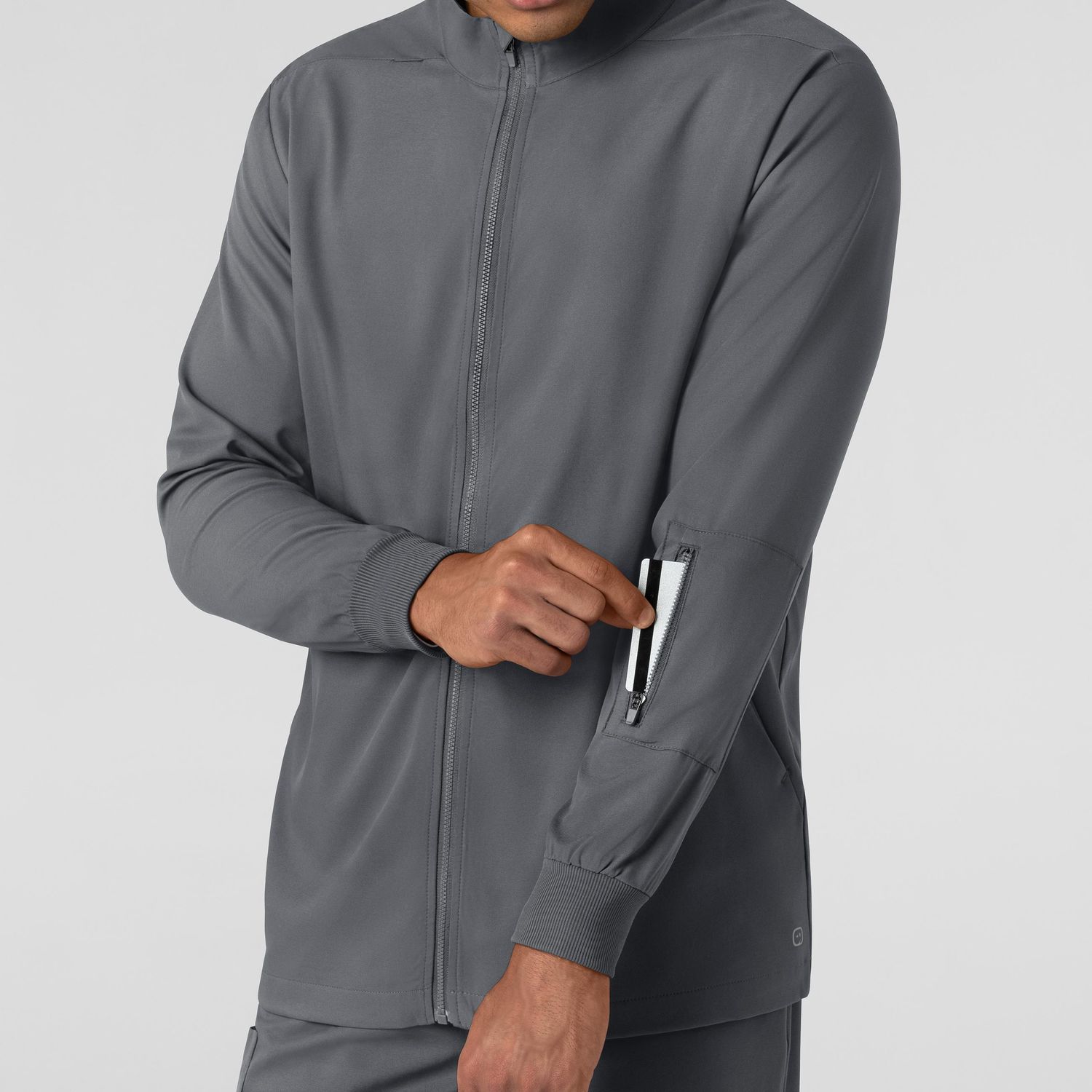 Casacca uomo 8351 manica lunga e zip pewter