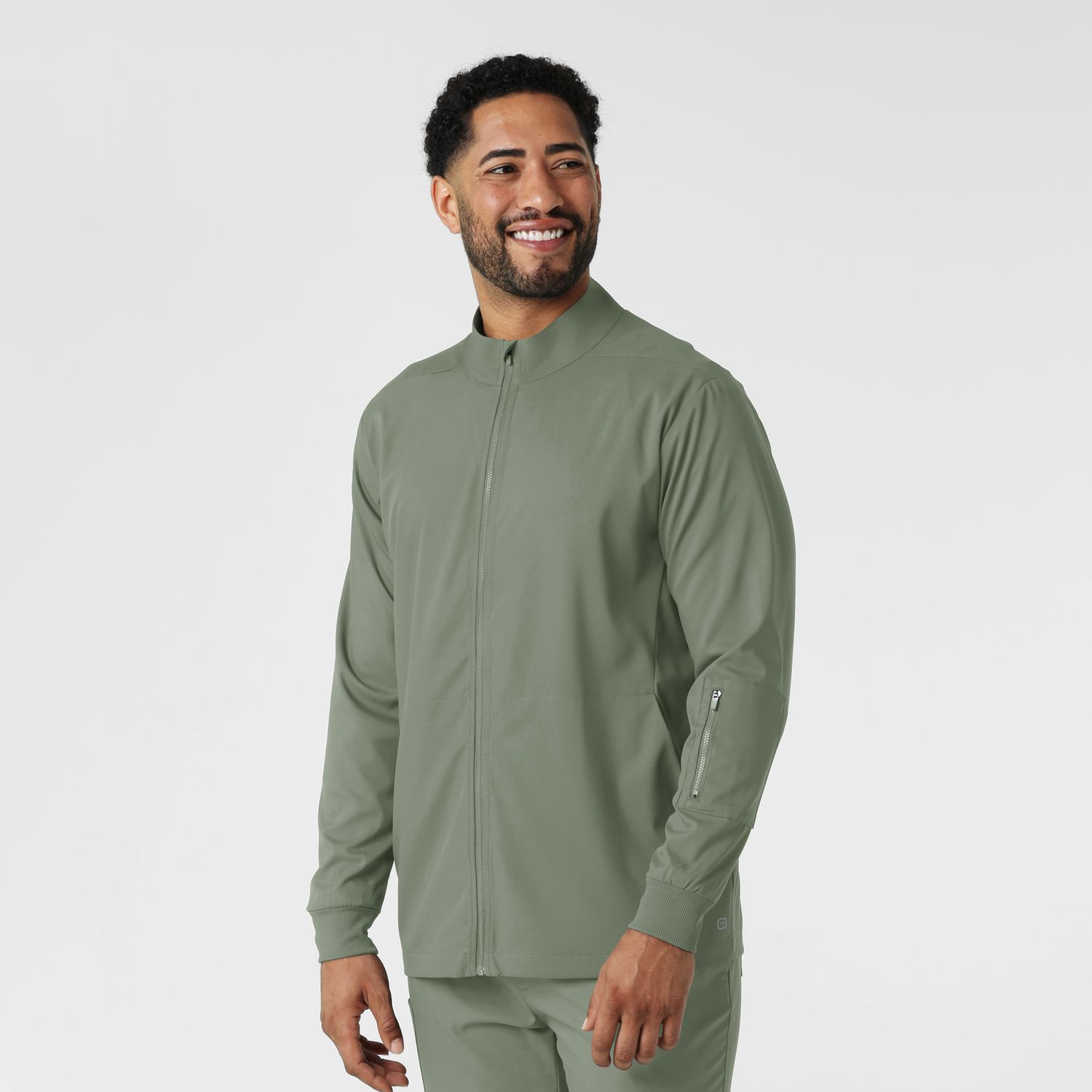 Casacca uomo 8351 manica lunga e zip sage