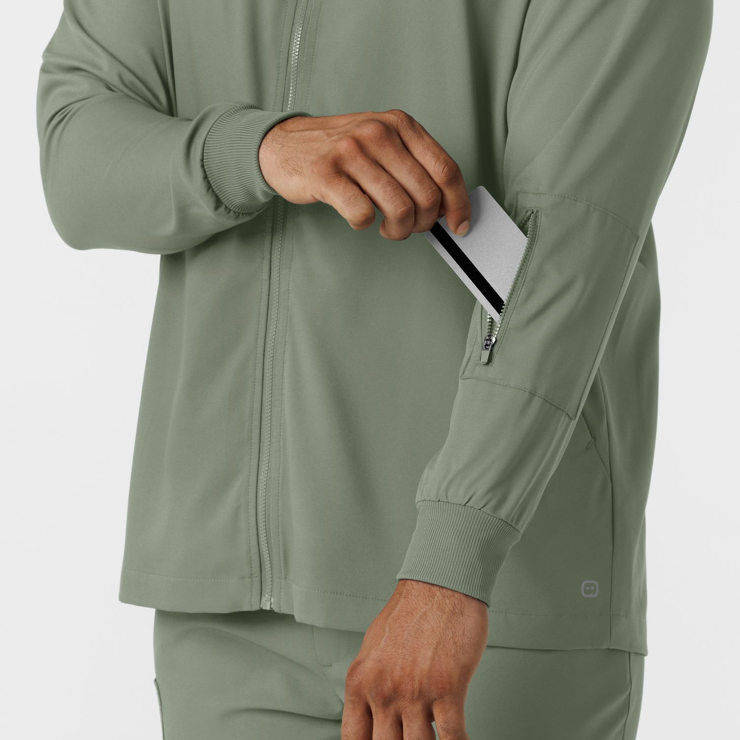 Casacca uomo 8351 manica lunga e zip sage