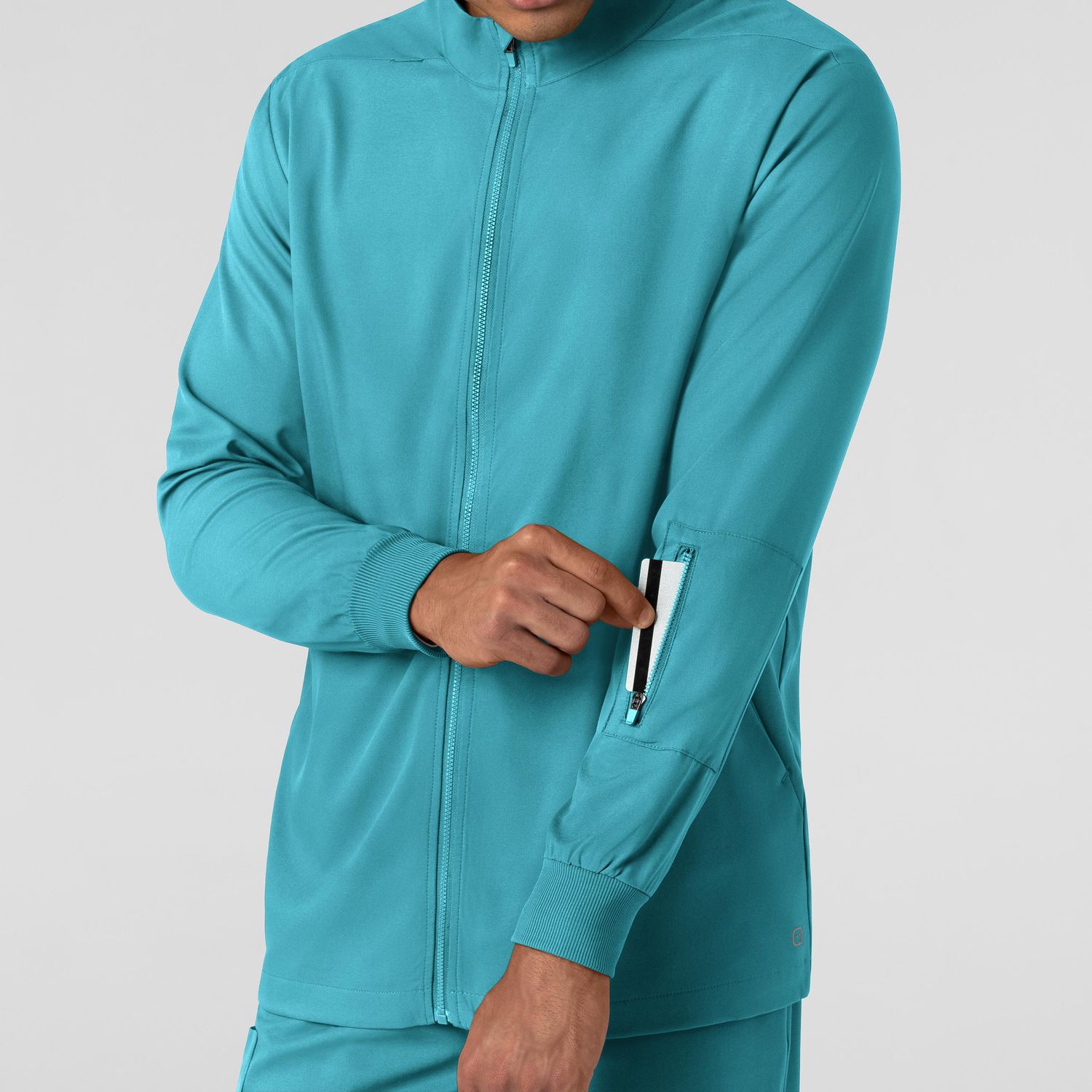 Casacca uomo 8351 manica lunga e zip teal blue