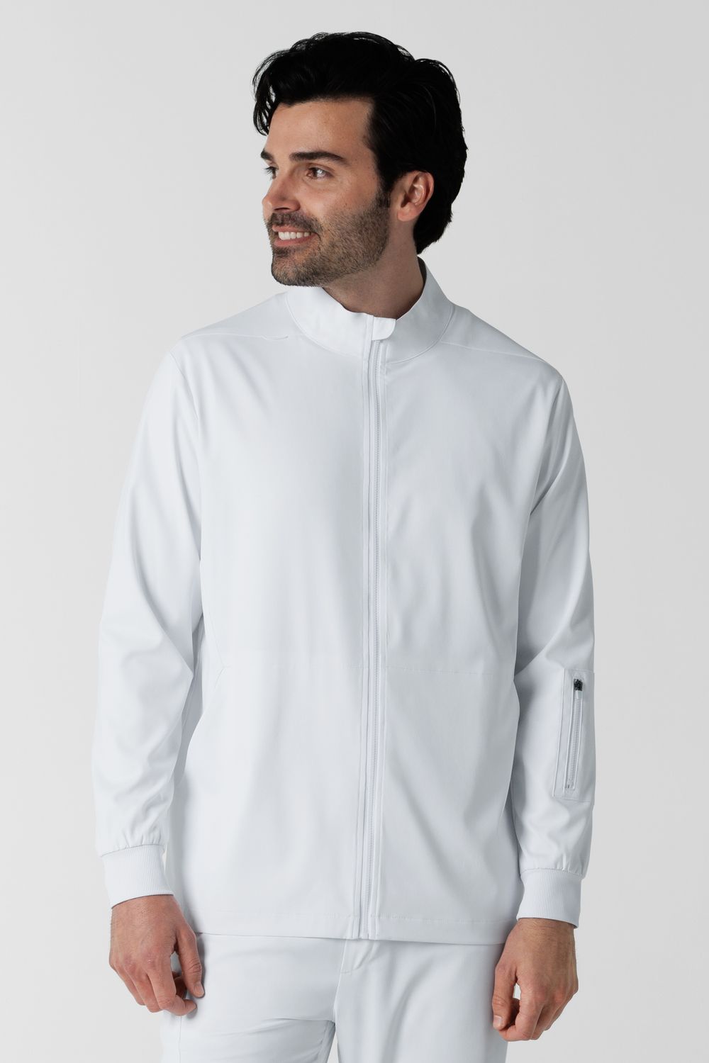 Casacca uomo 8351 manica lunga e zip white