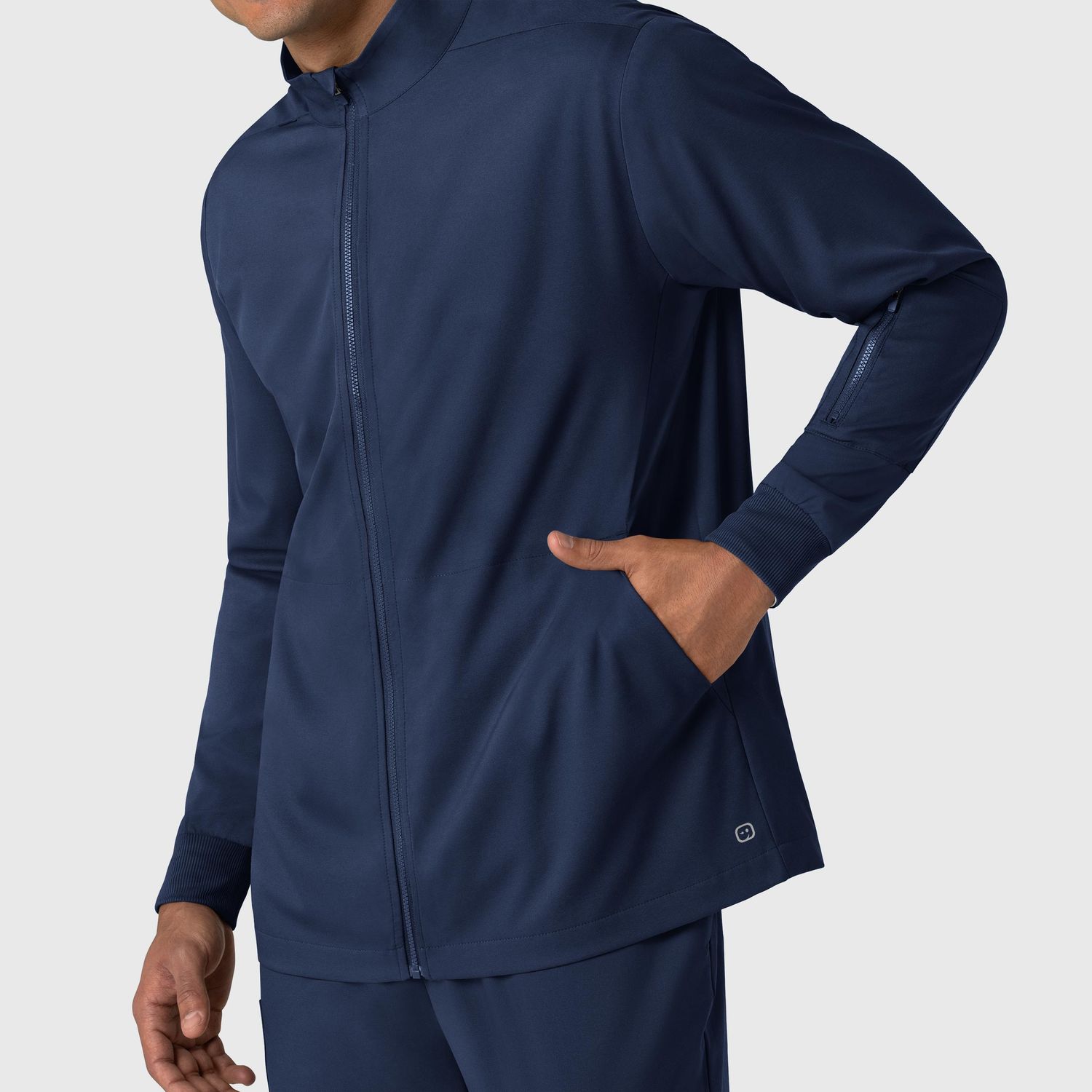 Casacca uomo 8351 manica lunga e zip navy blue