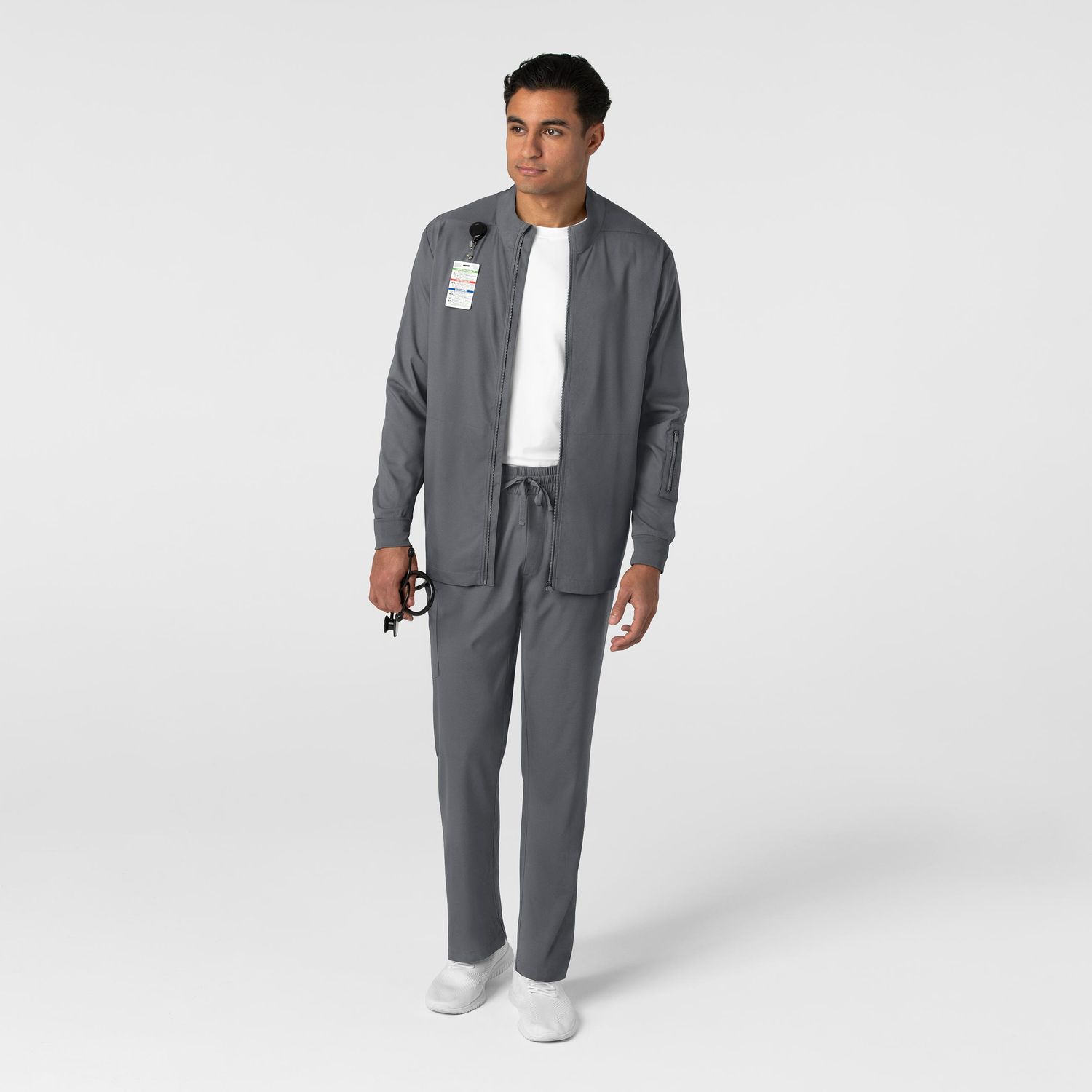 Casacca uomo 8351 manica lunga e zip pewter