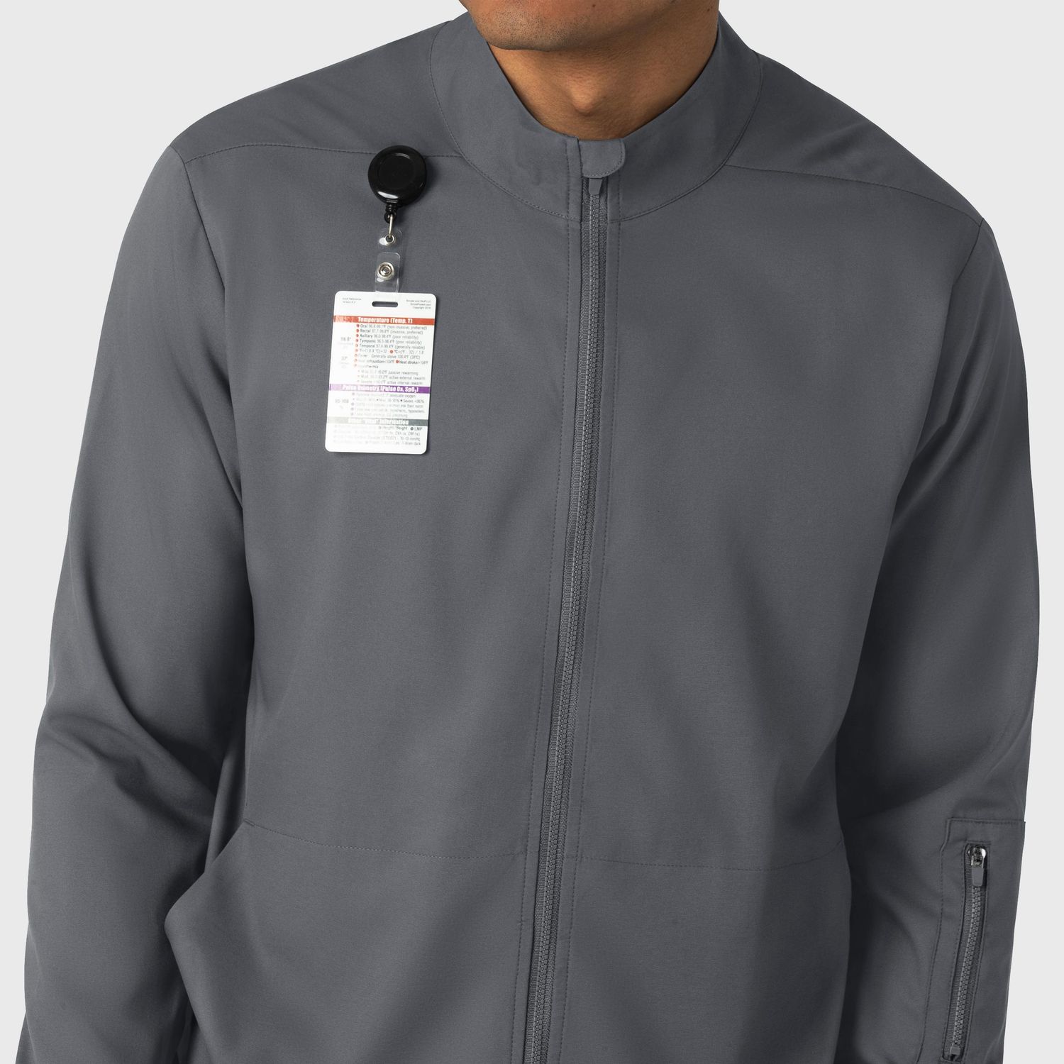 Casacca uomo 8351 manica lunga e zip pewter
